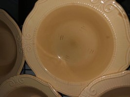 Home Trends Salad Soup Bowls Pale Yellow 8-1/4&quot; x 2&quot;  Lot of 8 Scrolls o... - $44.00