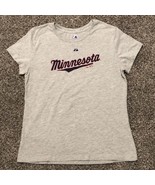 Minnesota Twins Majestic Women&#39;s Large Gray T-Shirt - £7.82 GBP