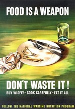 Food Is A Weapon - Don&#39;t Waste It - 1943 - World War II - Propaganda Magnet - £9.58 GBP