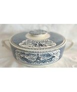 Vintage Royal Currier Ives 1.25 Qt Round Covered Handled Blue Casserole ... - $1,034.73 MXN
