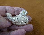 (Y-CHI-HE-21) tan HEN chicken carving SOAPSTONE TAN stone figurine love ... - $8.59