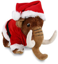 Wild Mammoth Stuffed Animal Plush Toy With Santa Claus Outfit, 9 Inches - £37.42 GBP