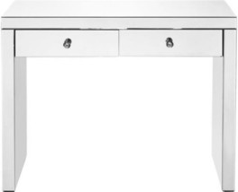 Console Table Contemporary Silver Clear Brushed Steel Solid Wood - $909.00