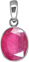 Certified 4.00 Carat A+ Quality Natural Ruby Manik Ashtadhatu Silver Plated Pend - £26.32 GBP