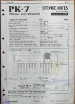 Roland PK-7 Pedal Keyboard Original Service Manual Booklet, Japan 1999. - £38.78 GBP