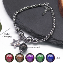 Wicca Style Mood Star Bead Bracelet (Color Changing) - £8.81 GBP