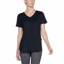 Skechers Ladies&#39; Size X-Large Rib V-Neck Tee, Short Sleeve, Black - £14.10 GBP