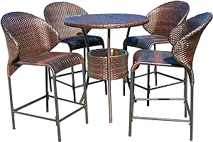 Christopher Knight Home CKH Outdoor Wicker Bistro Bar Set with Ice Pail,... - $1,308.99