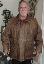 Worldwide Trading Adventure Bound Brown Leather Jacket Medium Long &amp; Lined - $69.99