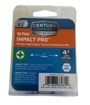 Century #2 Phillips Impact Pro Torsion Screwdriver Bits 10 pack 66982 - £11.60 GBP