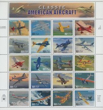 USPS 1997 Classic American Aircraft - Sheet of Twenty Stamps - £8.04 GBP