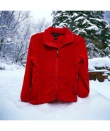 Level Eight Fleece Jacket Women Size M Red Full Zip 2 Zip Pockets Long S... - £22.24 GBP