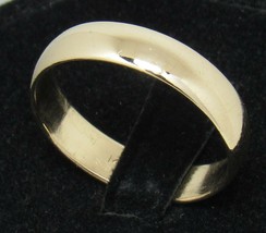 14K Yellow Gold Wedding Band 5mm Anniversary Sz 10.75 Ring 4g Frederick Goldman - £210.87 GBP