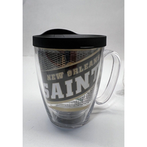 New Orleans Saints Coffee Mug 14oz Clear Travel Tumbler Tervis NFL Official - $12.59