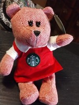 Starbucks 2016 Barista Bear Stuffed Animal Red Apron Limited 10” NWT - $19.70