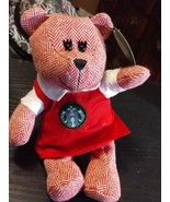 Starbucks 2016 Barista Bear Stuffed Animal Red Apron Limited 10” NWT - £15.40 GBP