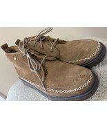 Womens 11 Earth Elements Arrowhead Camel Cognac Fur Lined Boots - $54.70 CAD