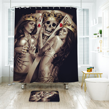 King Skull 01 Shower Curtain Bath Mat Bathroom Waterproof Decorative - £17.75 GBP+