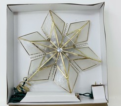 Kurt Alder 10-Light 6-Point Capiz Star Christmas Treetop, 9-Inch, Gold - $25.26