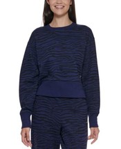 DKNY Womens Sport Tiger-Print Cropped Sweatshirt Size:X-Small Color:Midnight - £59.75 GBP