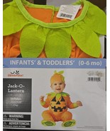 Infant Jack-O-Lantern Halloween Jumpsuit &amp; Cap Costume Size 0-6 M - $22.21 CAD