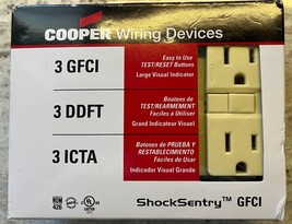 COOPER GFCI PACK OF 3 IVORY VGF15V- 3 15A-125V SHOCKSENTRY PLUG - $19.00