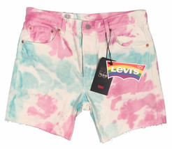 NEW Levi&#39;s 501 &#39;93 Cutoff Shorts! Purplish Pink &amp; Blue Tie Dye  Gay Pride LGBTQ - £32.14 GBP