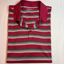 Nike Golf Dri Fit Men&#39;s Polo Pink Striped Short Sleeve Shirt Collard Siz... - $20.32