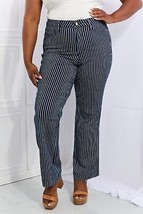 Judy Blue Cassidy Full Size High Waisted Tummy Control Striped Straight ... - $58.79