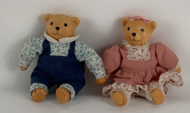 Russ Berrie Soft Body Porcelain Teddy Bear Figures Boy Girl Vintage 1980&#39;s - £18.58 GBP