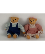 Russ Berrie Soft Body Porcelain Teddy Bear Figures Boy Girl Vintage 1980&#39;s - $33.55 CAD