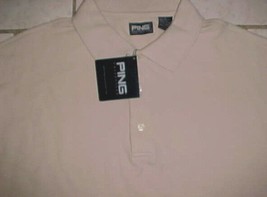 Ping Collection Smith Men&#39;s Bisque Beige Golf Polo Shirt L New - £27.05 GBP