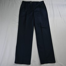 Jos A Bank 35 x 34 Navy Blue Traveler Collection Pleated Cuffed Mens Dress Pants - £17.57 GBP