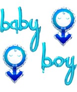 Baby Boy Foil Mylar Balloon Baby Shower Gender Reveal Party Decorations,... - $4.94