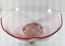 Vintage Imperial Glass 9.75&quot; PINK TWISTED OPTIC GLASS CONSOLE BOWL 1927-... - $19.00