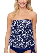 MSRP $35 Island Escape Womens Coral Gables Tankini Top Navy Size 8 - $17.82
