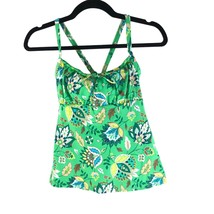 Lands End Chlorine Resist Tie Front Underwire Tankini Adjustable Pale Green 2 - £15.37 GBP