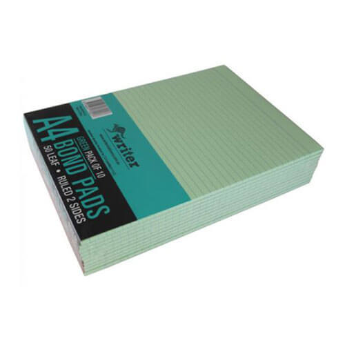 Writer Premium A4 2-Sided Ruled Office Pad (10-Pack) - Green - $45.84
