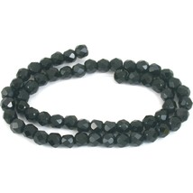 Round Faceted Fire Polished Chinese Crystal Beads Black 6mm 1 Strand - £6.59 GBP
