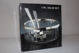 Paul Revere Silversmiths 3 Piece Silver Plate And Glass Bowl And Serving... - $24.70