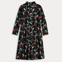 Celebrate Together Sz 1X Black Stretch Midi Dress Christmas Pajama Lounge - $20.00