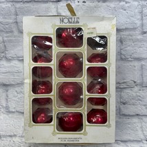 Vintage Noelle 2.5&quot; Glass Christmas Bulbs Set of 11 in box Red Made in USA - £15.52 GBP