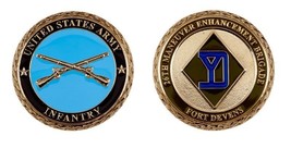 ARMY FORT DEVENS INFANTRY 1.75&quot; MILITARY CHALLENGE COIN - £27.53 GBP