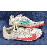 Nike Zoom Rival S Mens 13 Racing Track Spikes White Teal Pink Swoosh Sne... - £44.26 GBP