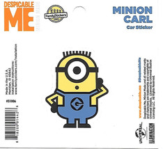 Despicable Me Minion Carl Figure Peel Off Car Sticker Decal NEW UNUSED - £2.35 GBP