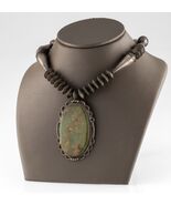 Sterling Silver Navajo Turquoise Pendant w/ silver Textured Beads 22&quot; Si... - €1.081,40 EUR