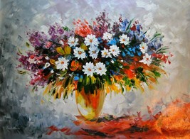 Leonid Afremov-&quot;Lilac and Chamomile&quot;-Original Oil/Canvas/Hand Signed/COA/40x30 - £1,438.77 GBP