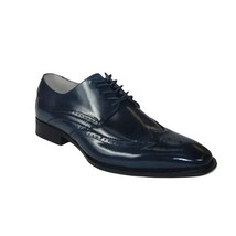 Men's Giovanni Shoes High Quality Leather Wing Tip Derby LINCOLN Navy image 5