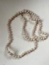 Vintage Long Cream Carved Rose Bead Boho Necklace – 29 inches long x 0.25 inches - £7.56 GBP