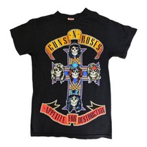Guns N Roses Appetite for Destruction Black Logo Band T-Shirt Men&#39;s Small - $19.24